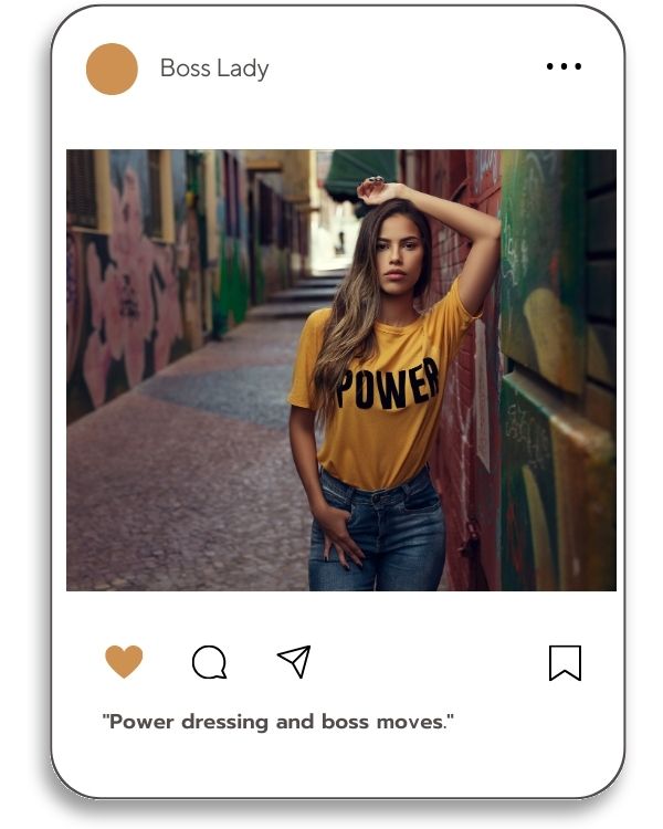 Boss Lady Instagram Caption. Power dressing and boss moves.