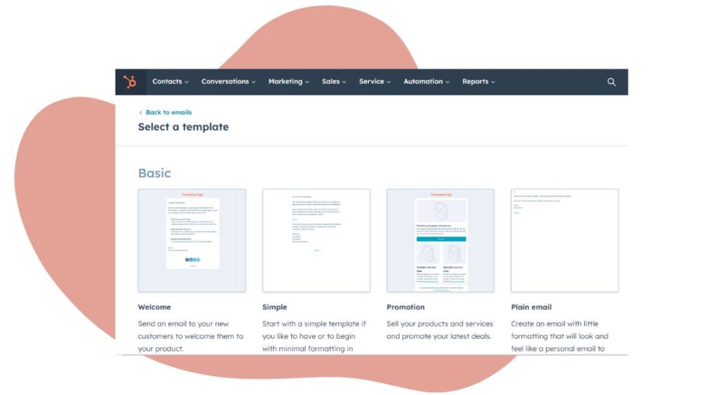 hubspot email marketing platform screenshot